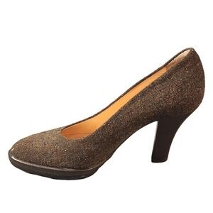 Walter Steiger Tweed Fabric Heels Women Size 36 Made in Italy‎